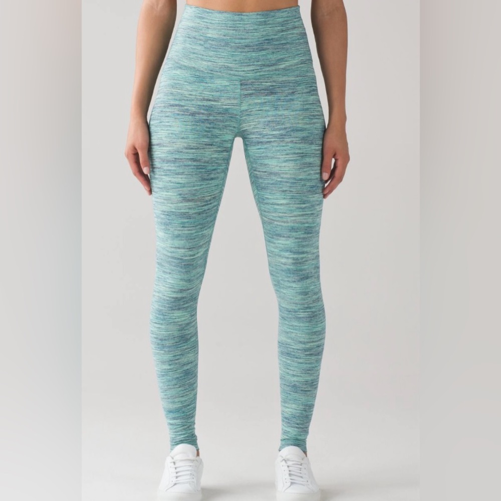 Lululemon Wunder Under Pant (Hi-Rise) Space Dye Camo Alberta Lake Fresh Teal 6